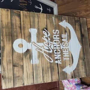 Hope anchors the sail decor